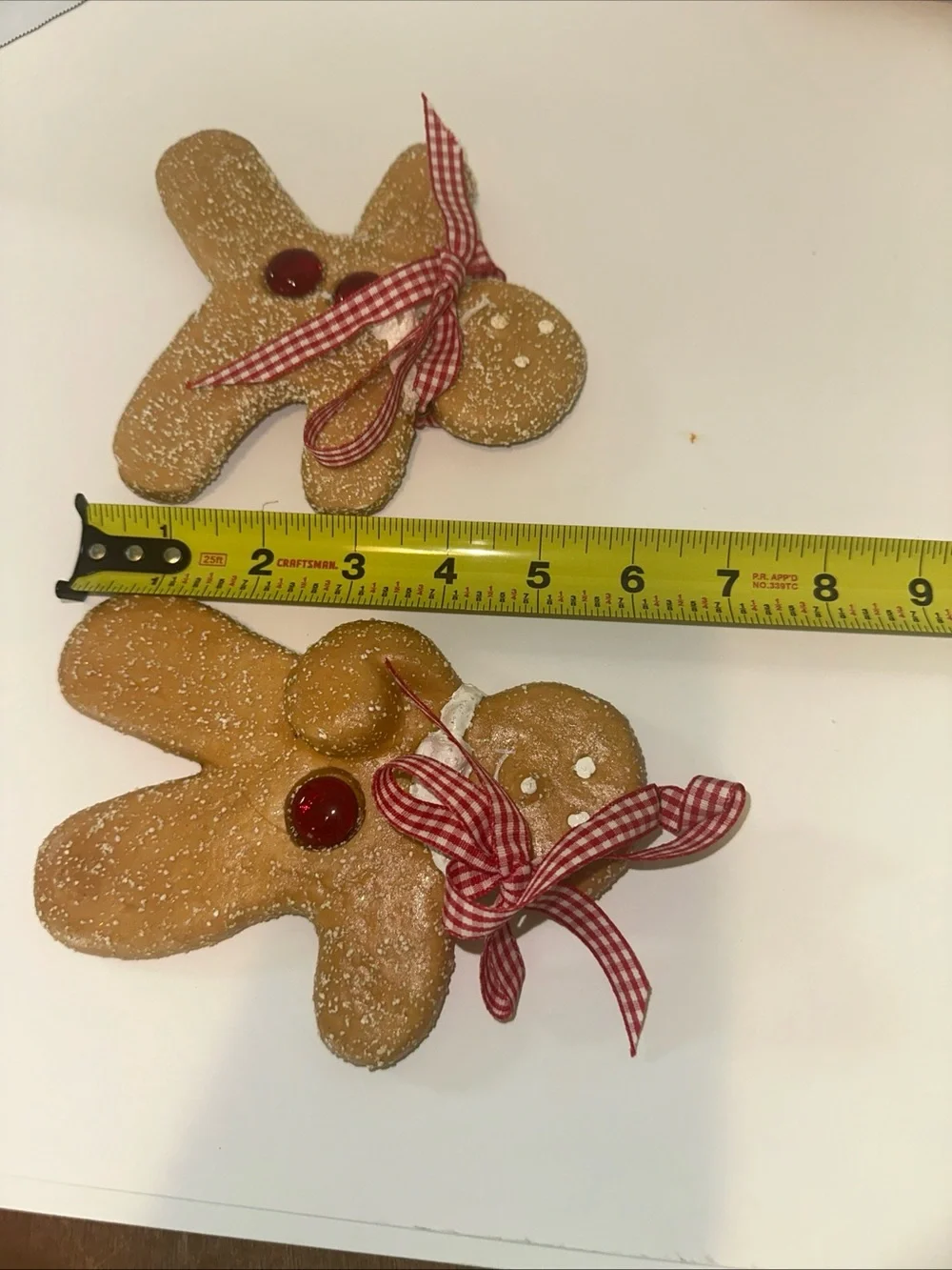 Set of 3 Gingerbread Cookie Ornaments 6”